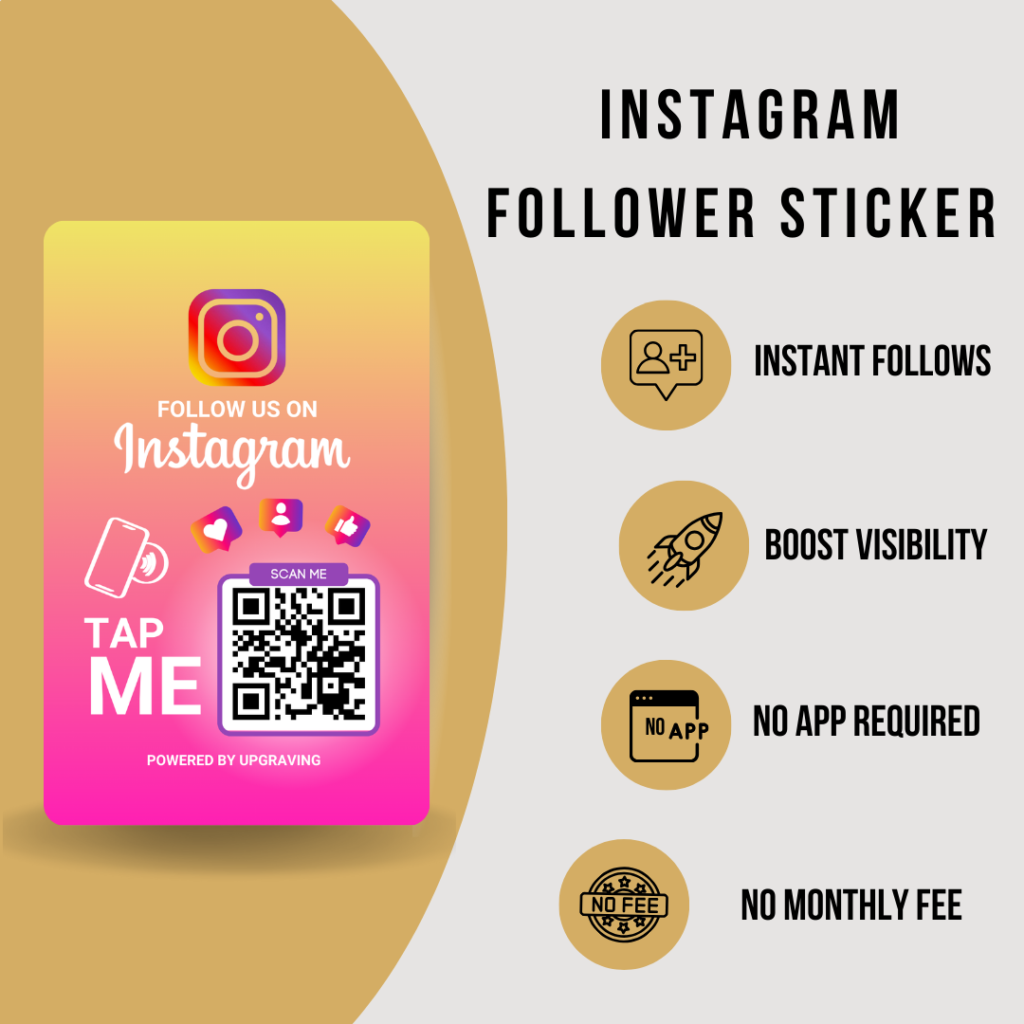 Reusable Social Media Tap Sticker with NFC & QR – Instagram