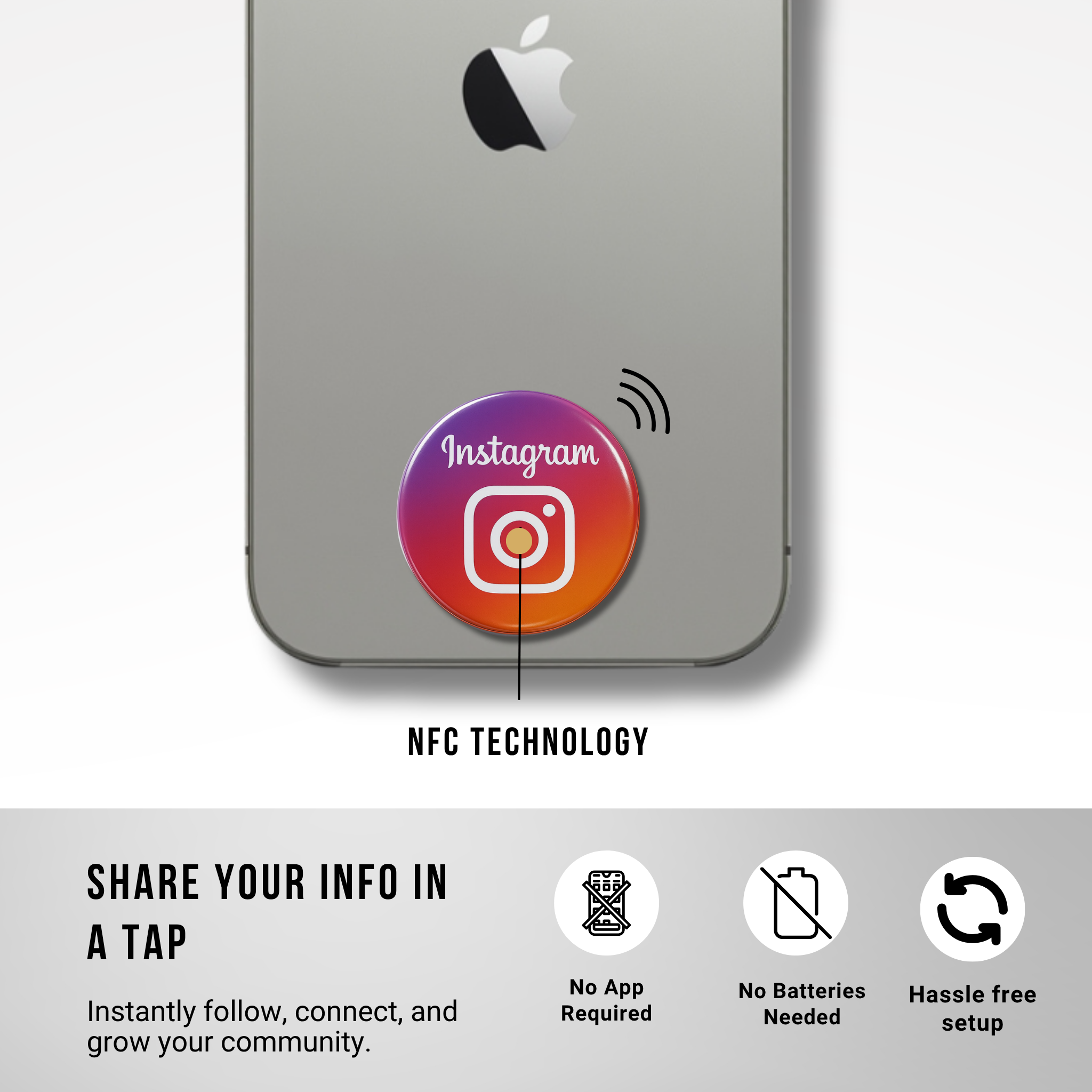 Instagram NFC Sticker – Share Social Media With Just a Tap