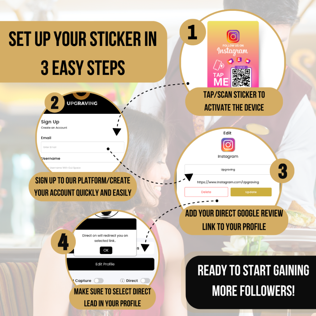 Reusable Social Media Tap Sticker with NFC & QR – Instagram