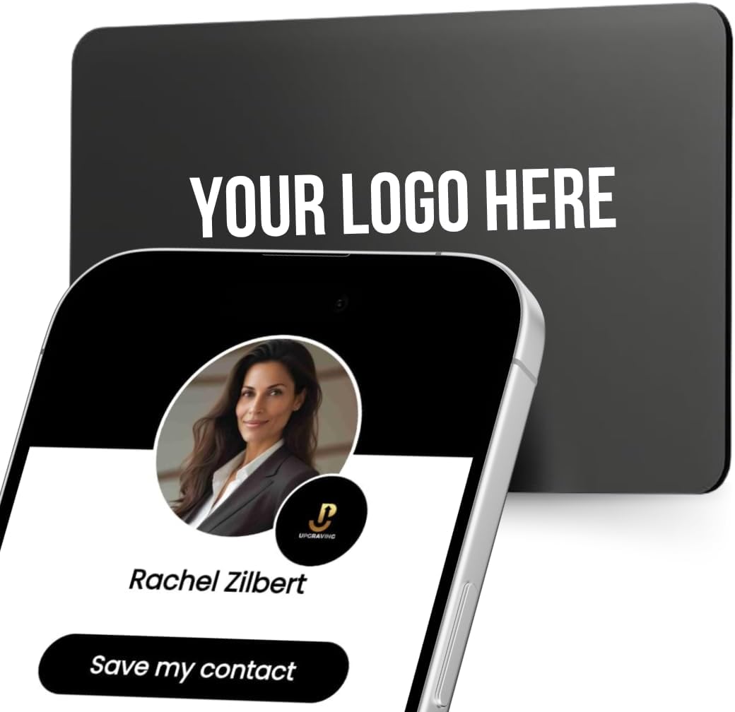 Black Digital Business Card – NFC Tap to Share & QR Code – No App Required