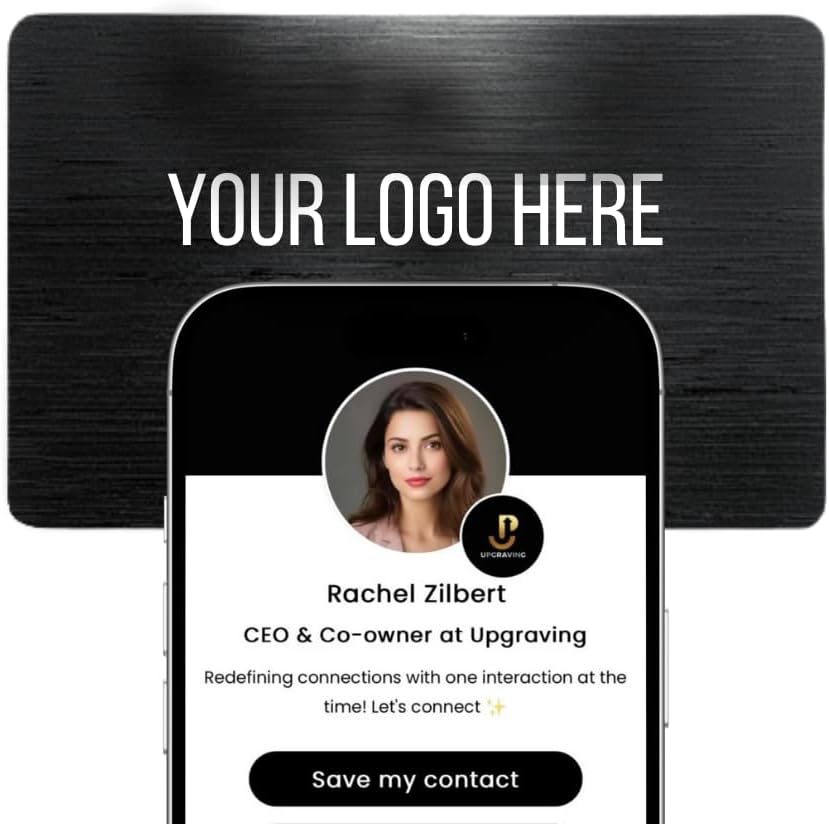 NFC Business Card – Black Metal, Tap to Share