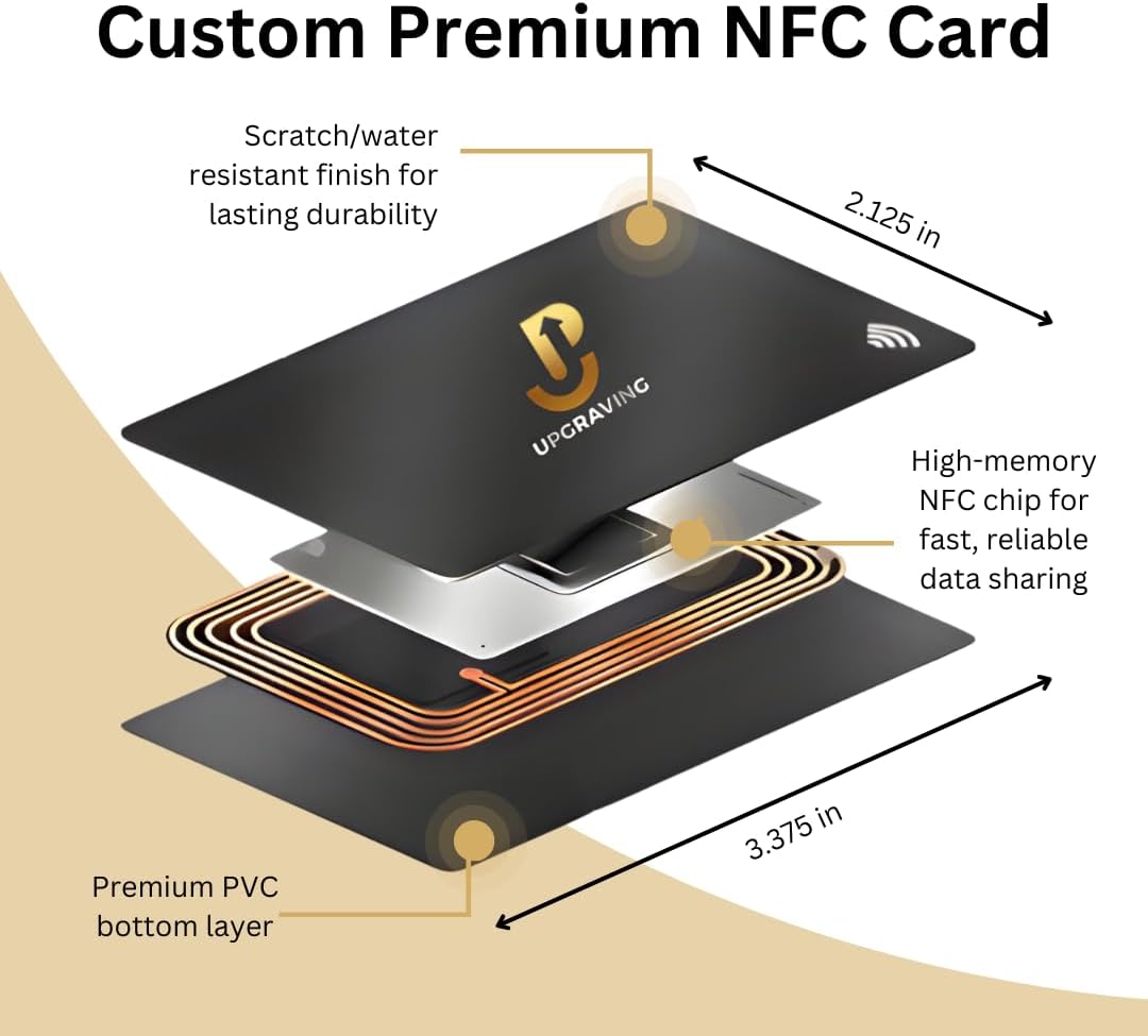 NFC Business Card – Black Metal, Tap to Share