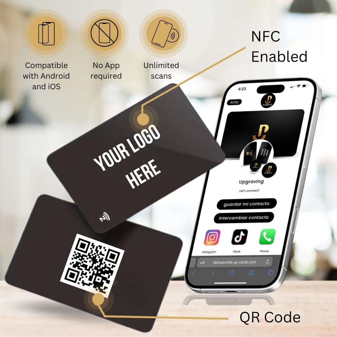 NFC Business Card – Black Metal, Tap to Share