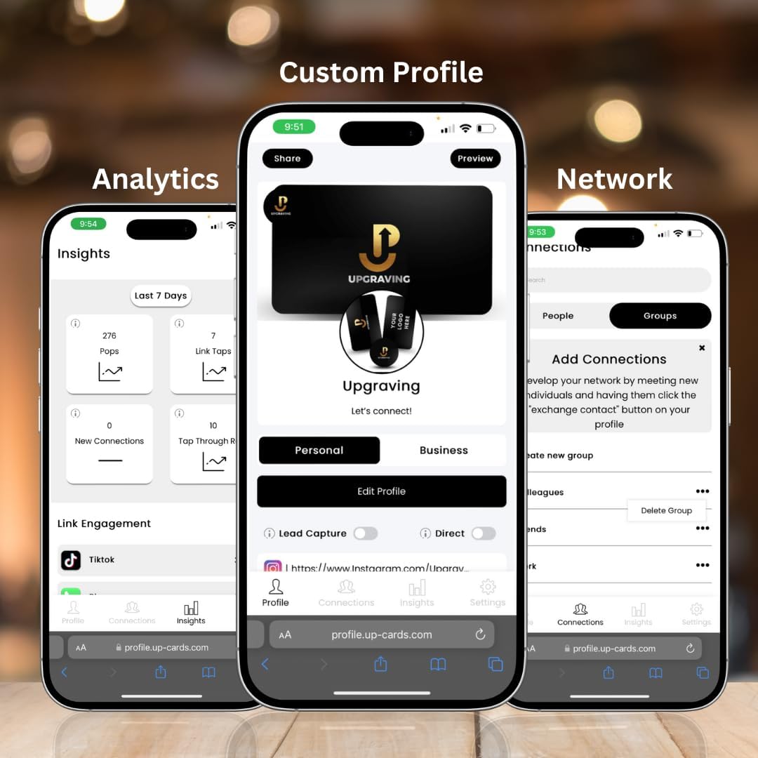 NFC Business Card – Black Metal, Tap to Share