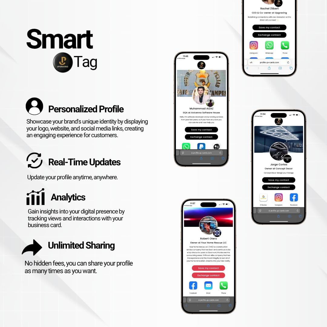 Smart Digital Business Card for Networking - NFC Digital Business Sticker for The Back of The Phone