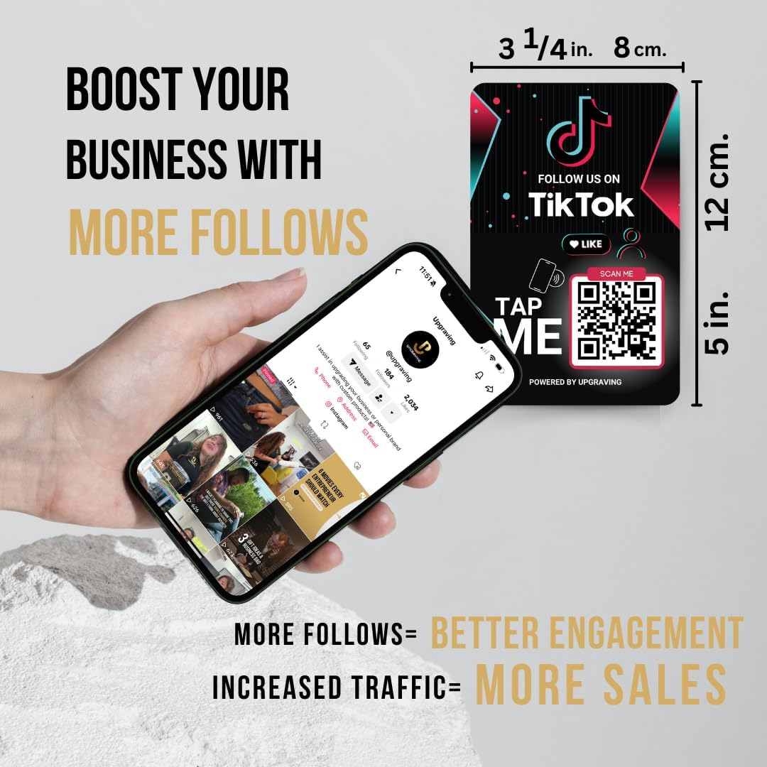 Reusable TikTok Tap Sticker with NFC & QR – Instant Followers
