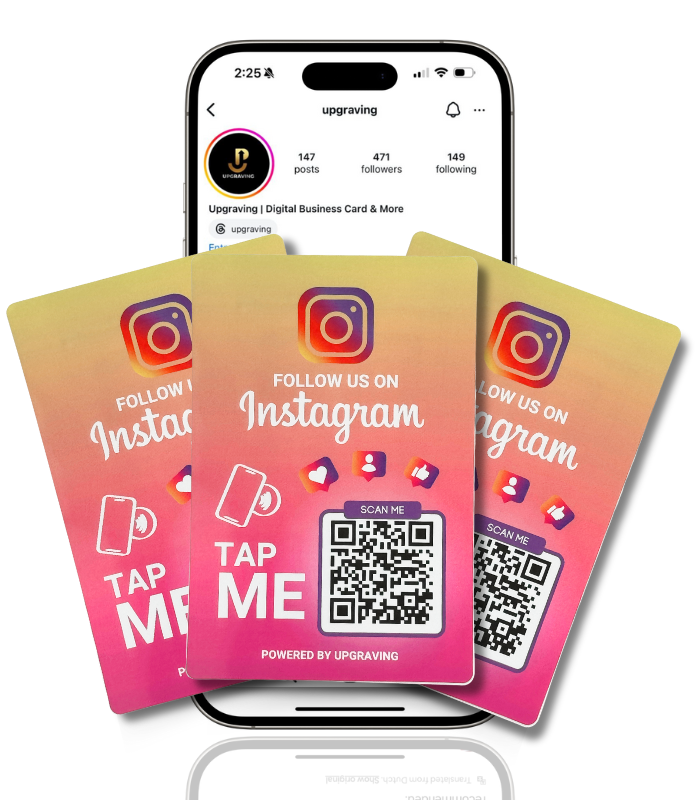 Reusable Social Media Tap Sticker with NFC & QR – Instagram