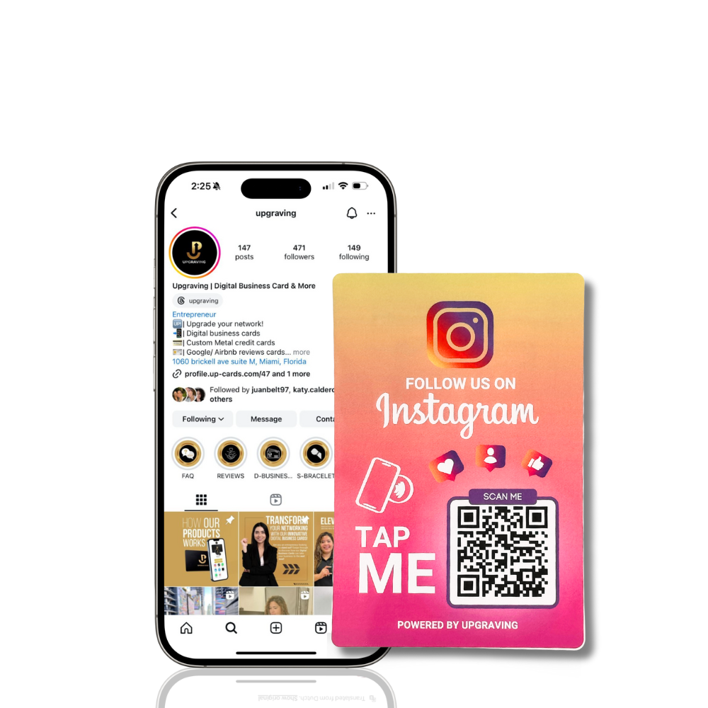 Reusable Social Media Tap Sticker with NFC & QR – Instagram
