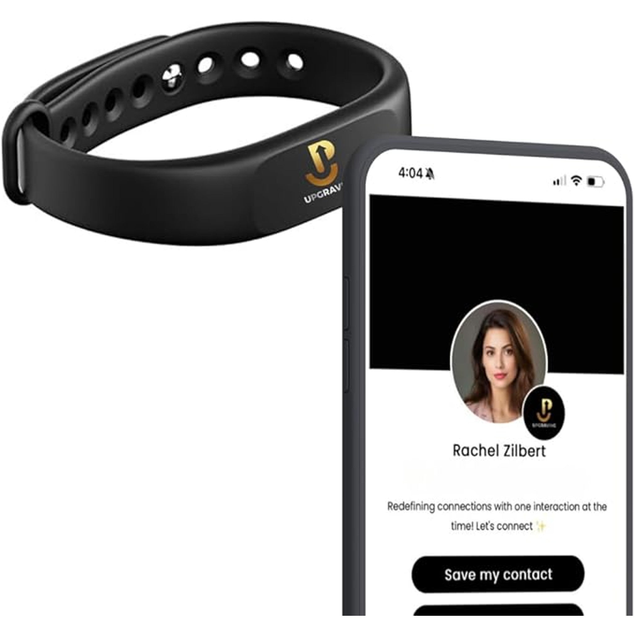 Digital Business Card Wristband – NFC Tap to Share & QR Code - Black