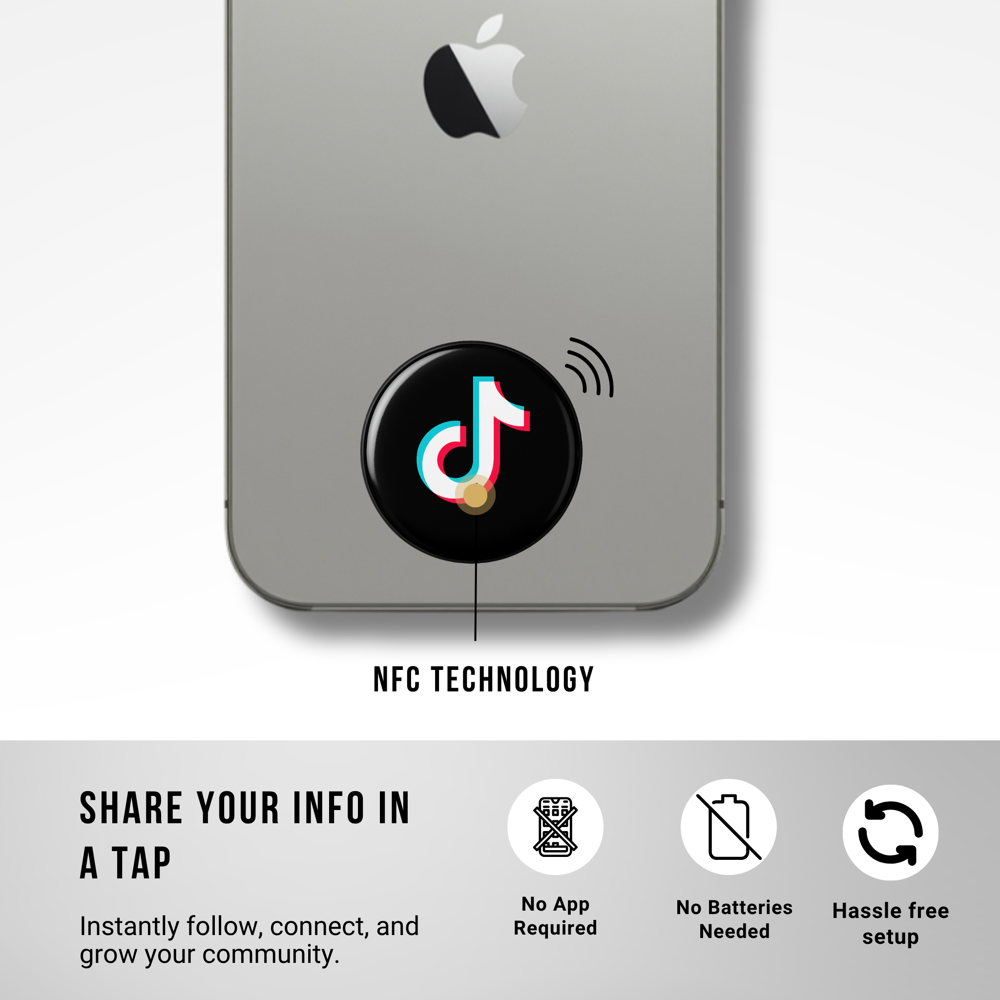 TikTok NFC Sticker –Share Social Media With Just a Tap